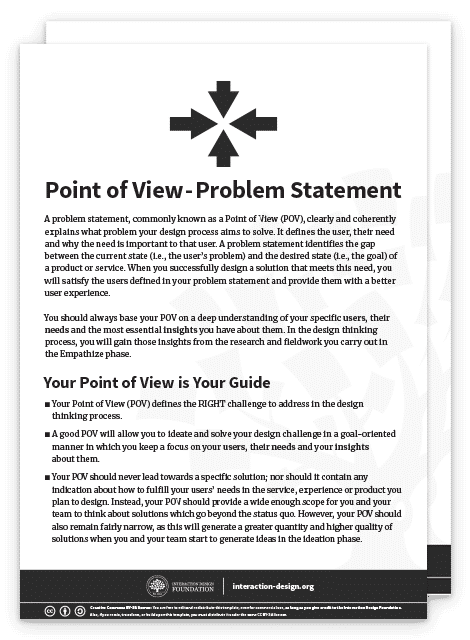 Sample of Point of View - Problem Statement template