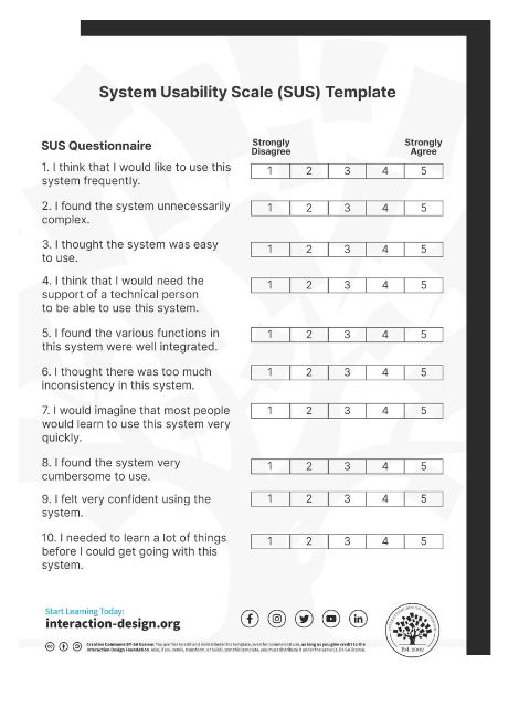Get Your Free Template for System Usability Scale (SUS) IxDF