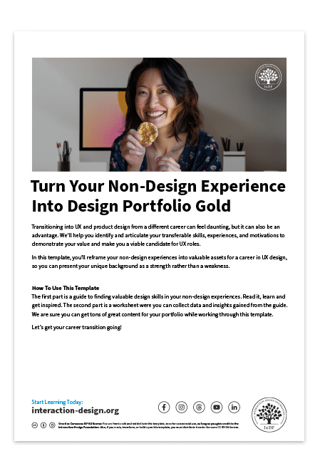 Sample of Turn Your Non-Design Experience Into Design Portfolio Gold template