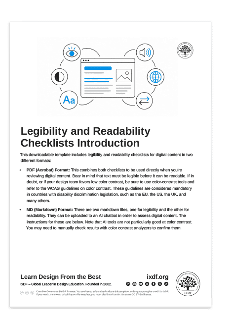 Legibility and Readability Checklists Introduction