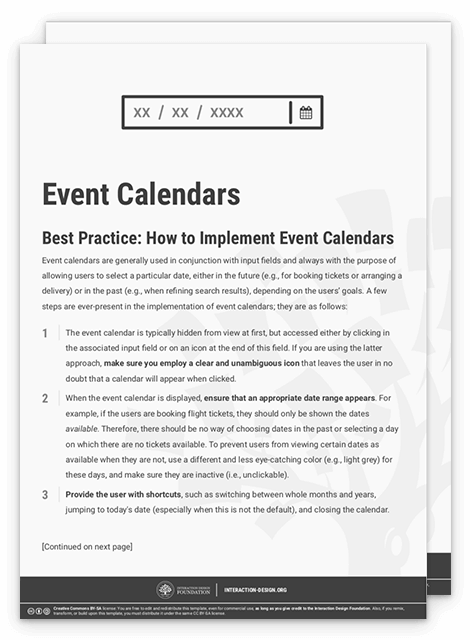 Sample of Event Calendars template