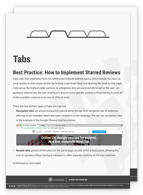 Sample of Tabs template
