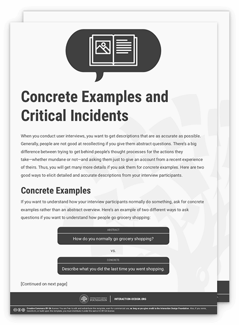 Concrete Examples and Critical Incidents