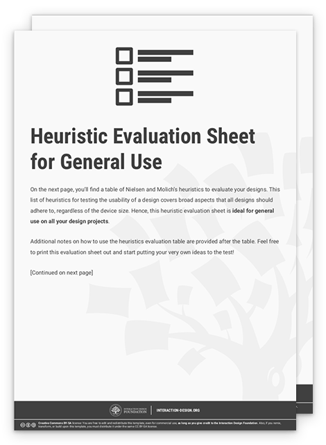 Heuristic Evaluation Sheet for General Use