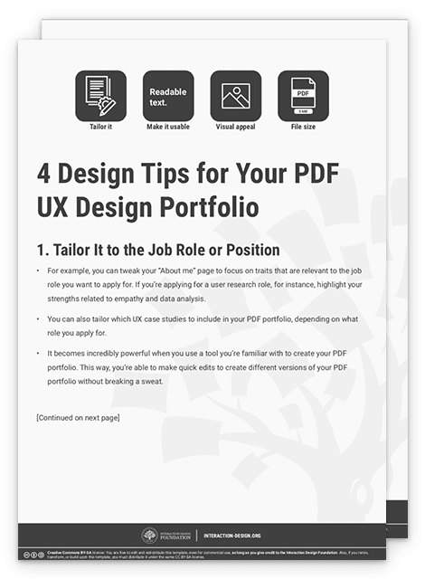 How To Create A Pdf Ux Design Portfolio Interaction Design Foundation Ixdf