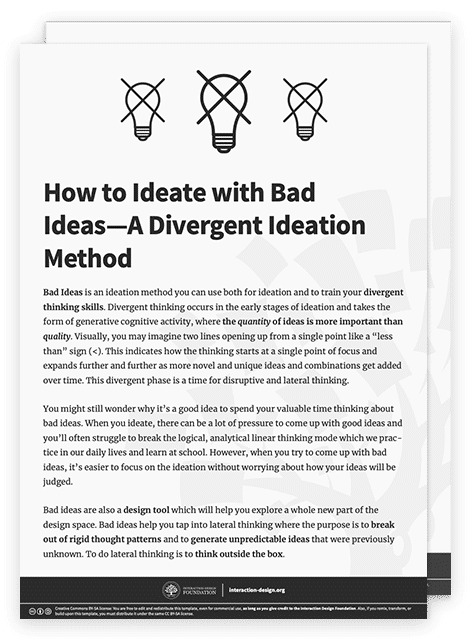 Sample of How to Ideate with Bad Ideas—A Divergent Ideation Method template