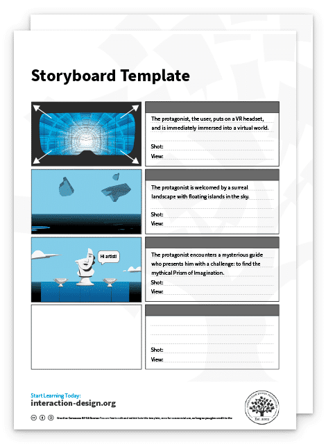 Sample of Storyboard for VR template