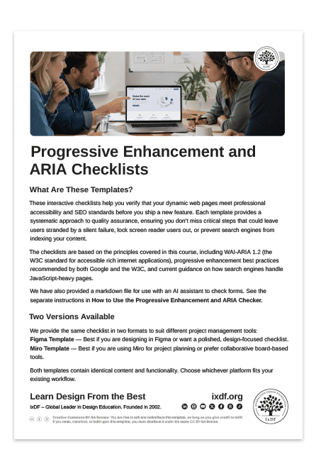 Progressive Enhancement & ARIA Checklist