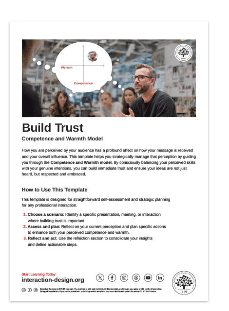 Build Trust: Competence and Warmth Model