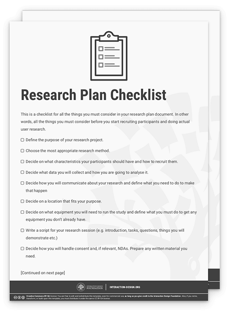 Sample of Research Plan Checklist template