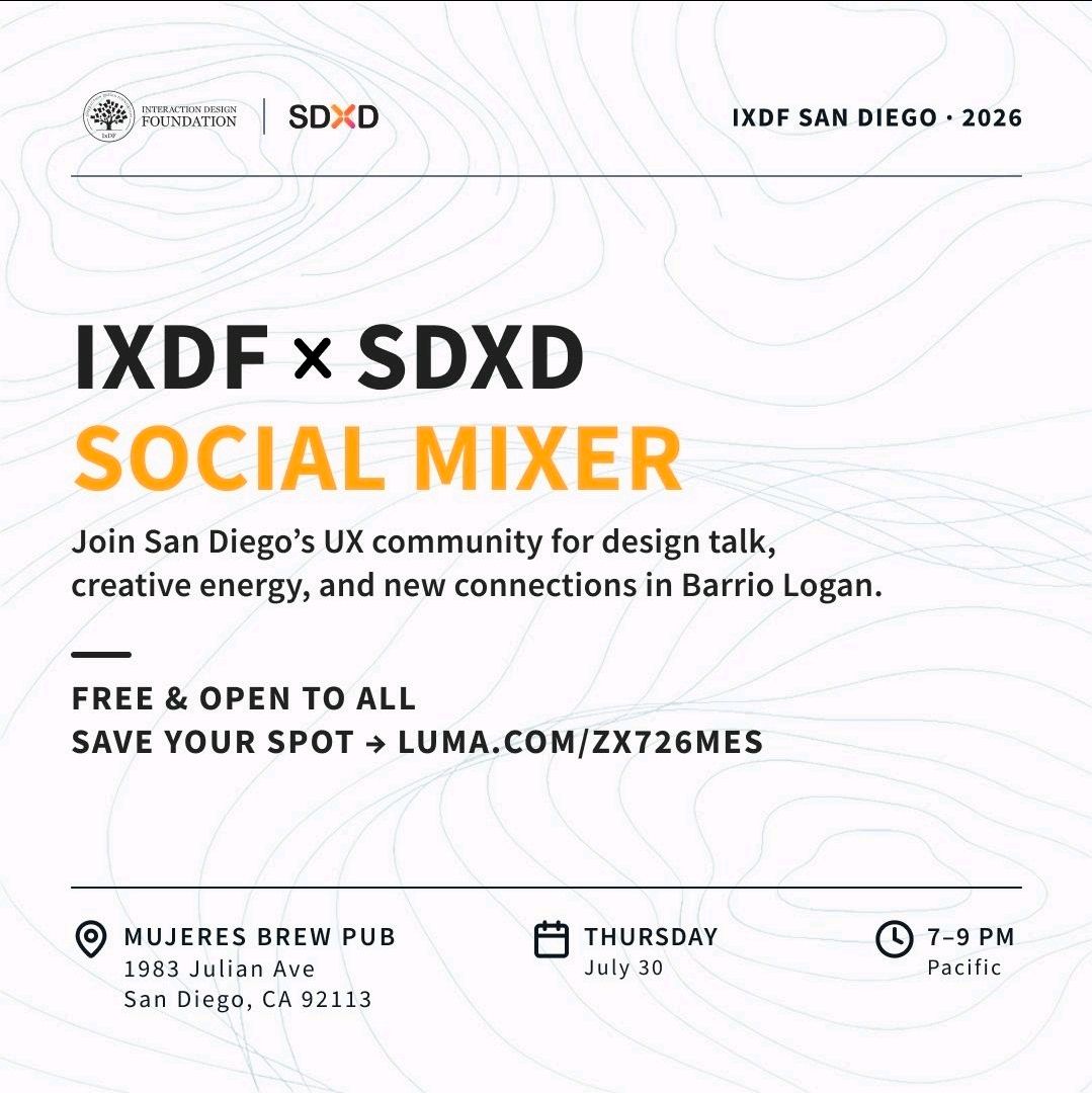 Ixdf x sdxd social mixer at Mujeres Brew Pub on July 30 at 7pm