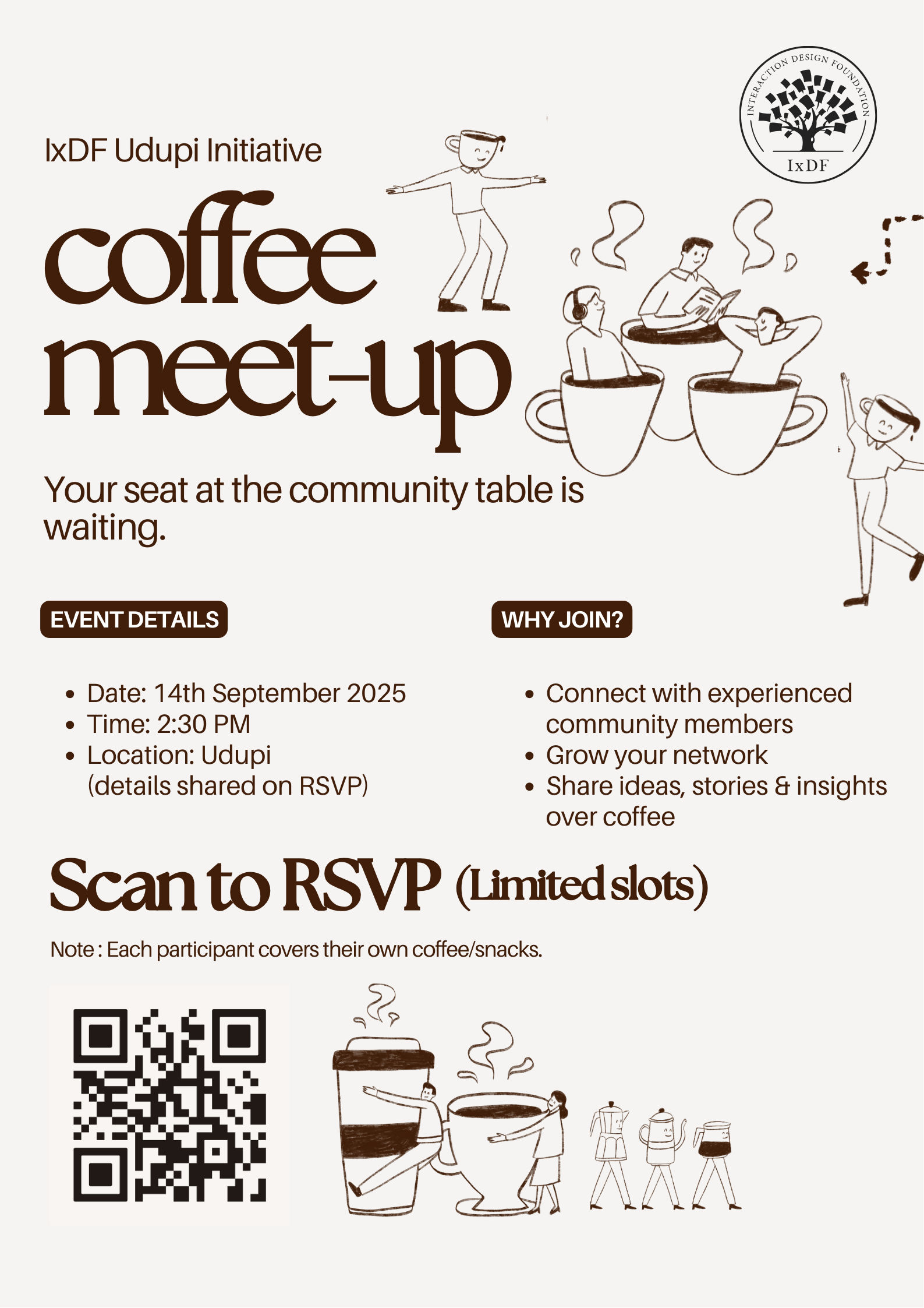 IxDF Udupi Coffee meet-up Poster