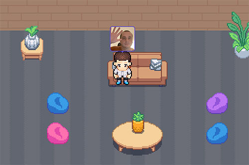 Gather.town screen for the meetup