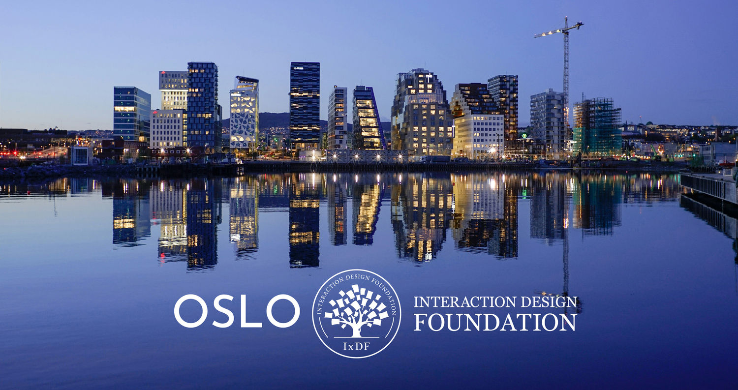 Oslo Barcode Buildings photo with Ixdf Logo