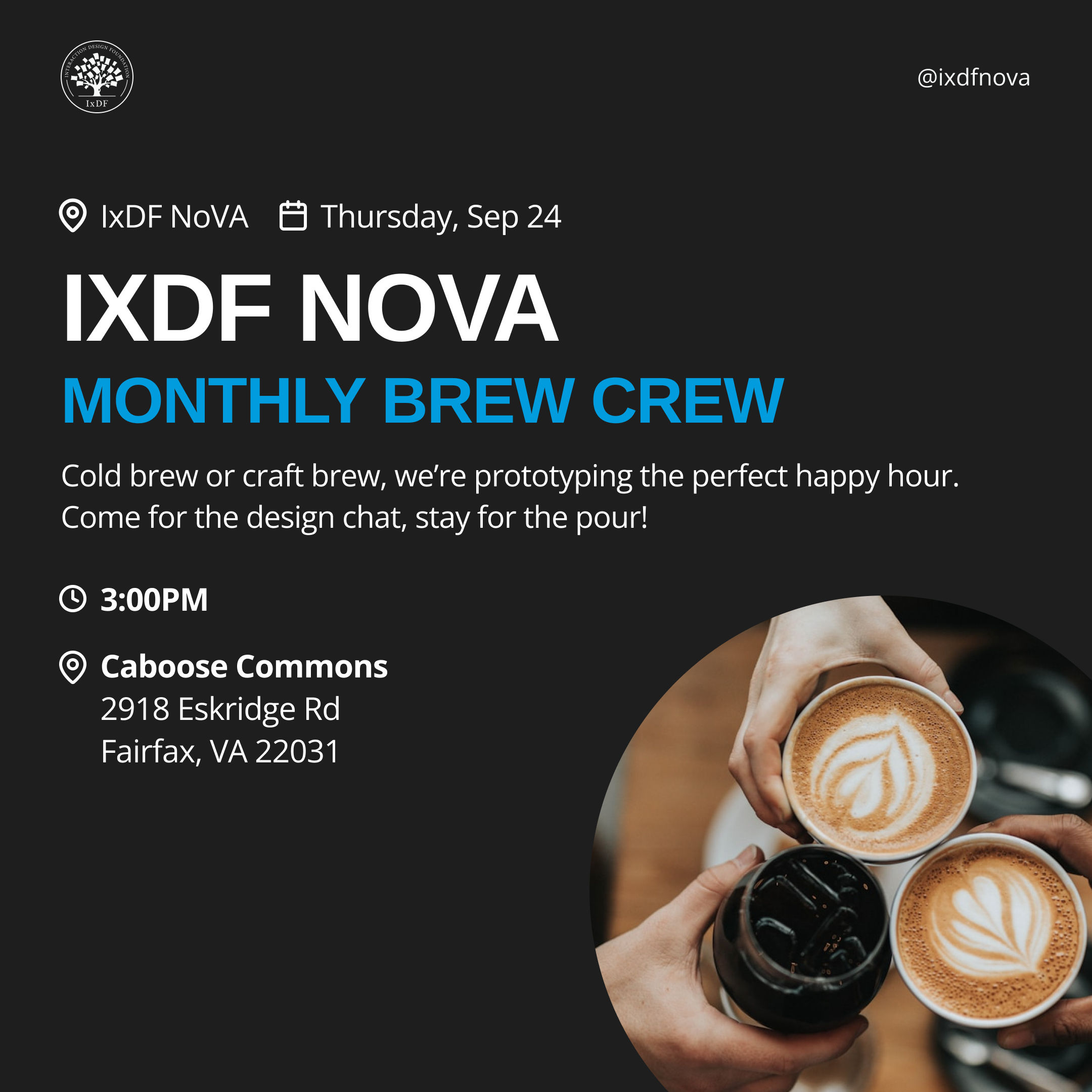 IxDF NoVA coffee beer happy hour meet-up
